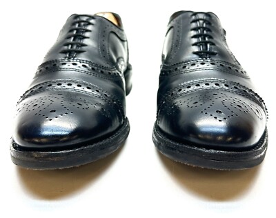Mens Allen Edmonds Strand Black Leather Cap Toe Dainite  display picture 1