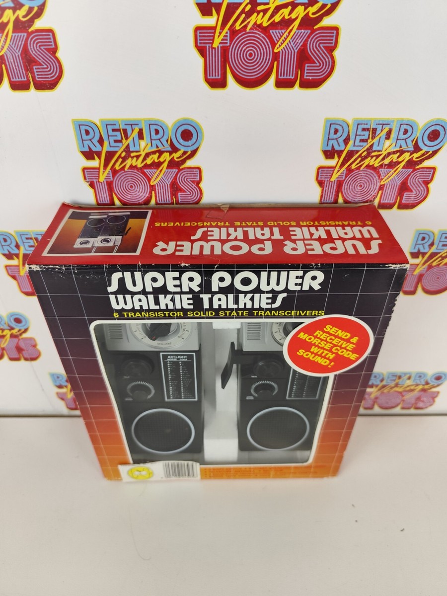 Super Power 2 Walkie Talkies 6 Transistor Vintage Toy New Morse