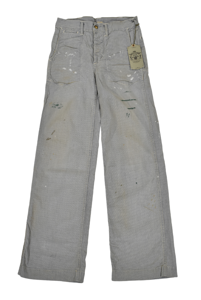 Ralph Lauren RRL Faded Pincheck Paint Splatter Denim Chinos
