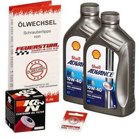 Honda Forza 300 (NF08) 18-20, Shell 10W40 ÖL + K&N Racing ÖLfilter, MotoröL Set