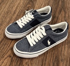 Polo Ralph Lauren Sneakers Sayer Boys Shoes Size 4 Blue Canvas