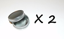 2 X 1-oz Round Slip-On Lid Cover Empty Survival Crafts Storage Tin Can Container