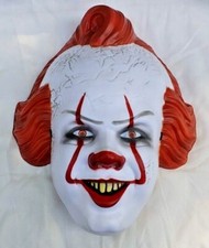 New Adult Men's Pennywise IT Killer Clown Halloween Cosplay Costume Full Mask