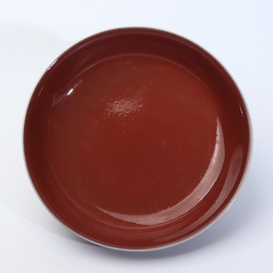 Antique Chinese Red Glazed Porcelain Plate