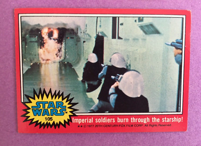 Topps 1977 Star Wars-Red Series #105 Imperial Soldiers burn