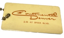 Vintage Denver Colorado Continental Hotel Motel Lodge Travel Keychain Key Ring
