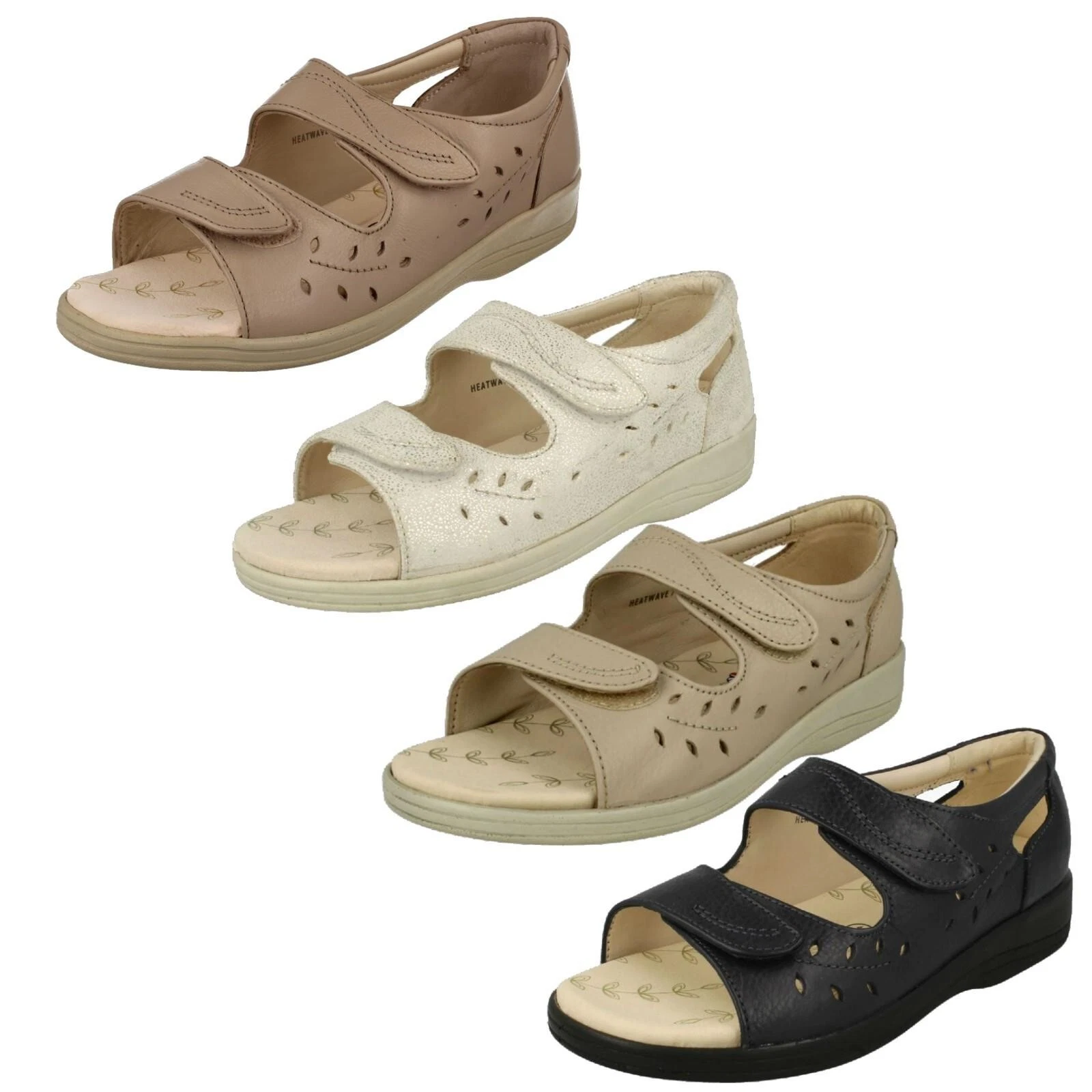 Ladies Padders - Heat Wave Adjustable Wide Fitting Sandals