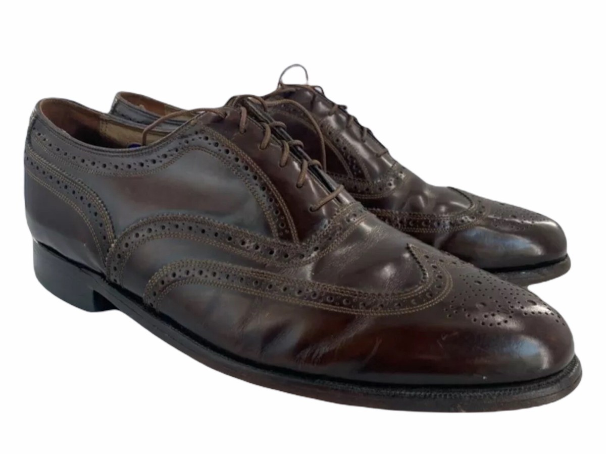 Florsheim Mens Oxford Dress Shoes Brown Almond Toe Wingtip  display picture 3