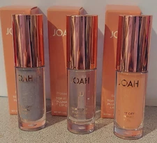 Joah 3 Top It Off Plumping Lip Oil Gloss Peach Clear Bubbly Bellini Prosecco NIB