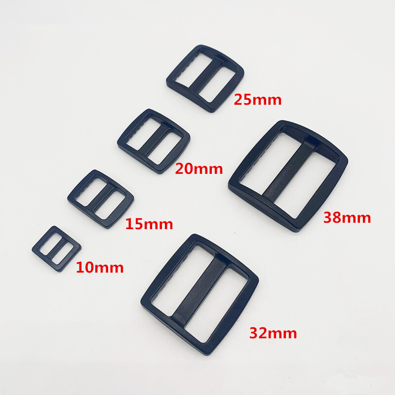 Black Plastic Slider Tri-Glide Adjust Buckles pet webbing 10/13/15/20/25mm 100pc