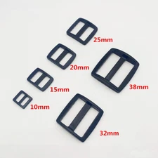 Black Plastic Slider Tri-Glide Adjust Buckles pet webbing 10/13/15/20/25mm 100pc