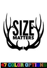 Vinyl Decal Truck Car Sticker Laptop - Hunting Fishing Deer Size Matters