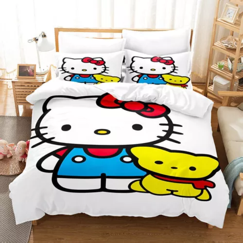 Hello@Kitty Set Biancheria da Letto Bambini Donna Ragazze Camera #Copripiumino Federa Set UK - Foto 36 di 47