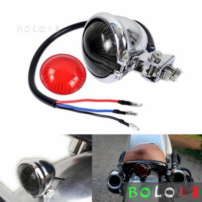 For Harley Cafe Racer Bobber Chopper Retro 12V LED Bates Style Brake Taillight