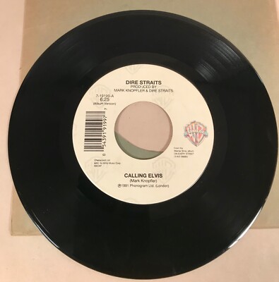 Dire Straits, Calling Elvis 45 Record VG+