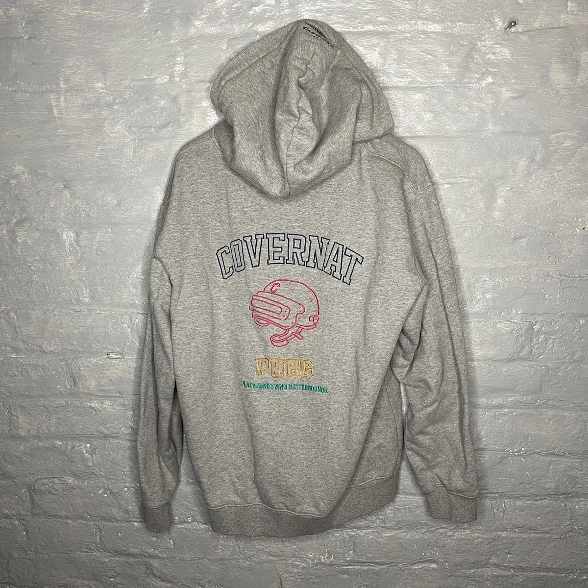 Covernat x PUBG Battlegrounds Grey Zip Cotton Hoodie Men s XL eBay