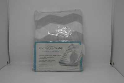 Koala Baby Essentials Plush Changing Pad Cover - GREY & WHITE 16IN X 34 IIN