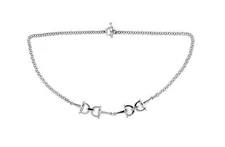 925 Sterling Silver Full Cheek Snaffle Bits Necklace 18"