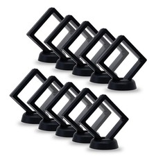 10Pcs Coin Holder Challenge Coin Display Stand, Black 3D Floating Display Case f