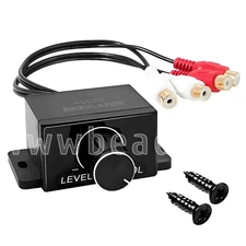 Remote Universal Car Bass Amplifier Level Control Knob Stereo RCA Input&Output
