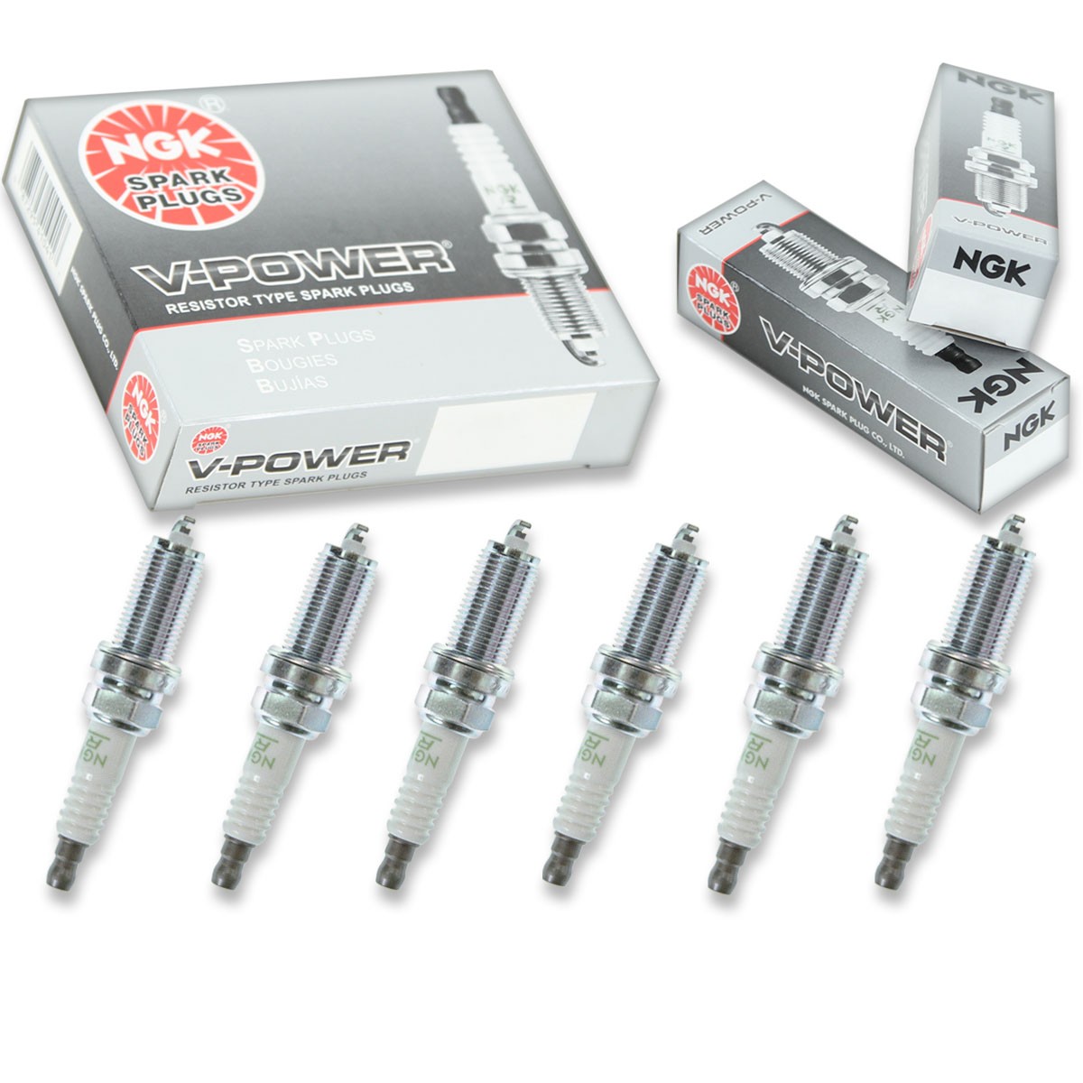 6 pcs NGK V-Power Spark Plugs for 2011-2014 Toyota Venza 3.5L - Engine Kit km