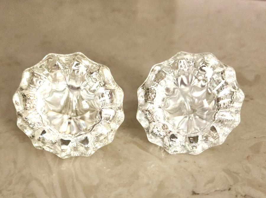 Victorian-Style Interior Door Set with Ornate Backplates and Crystal Doorknobs - Image 2 of 4