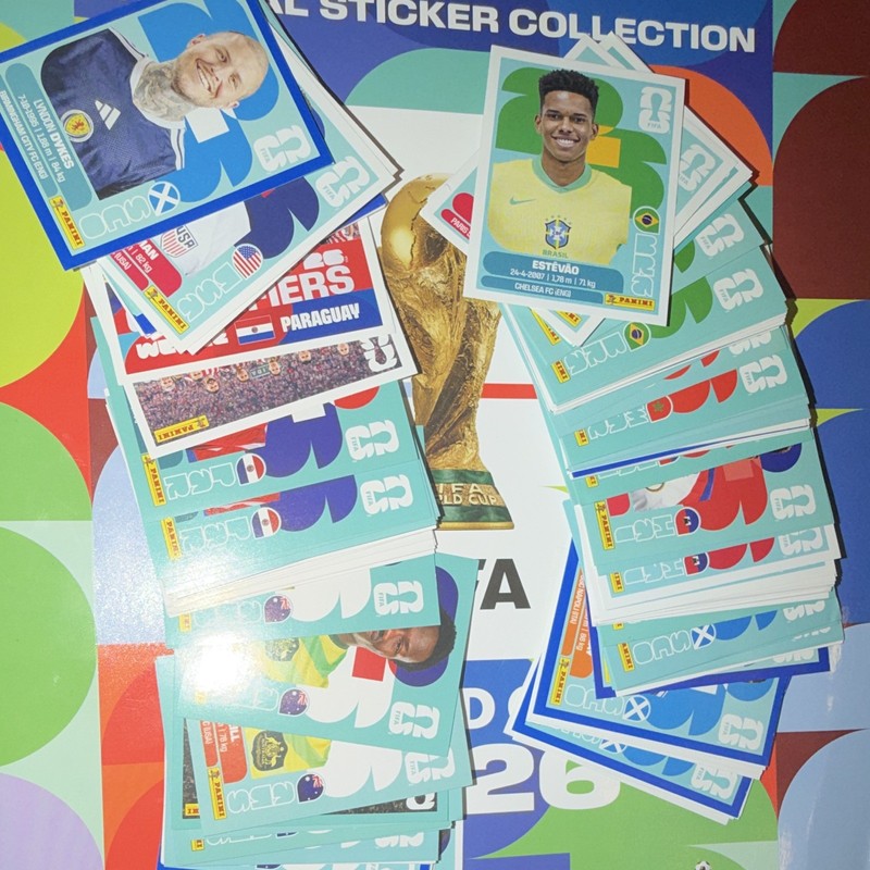 FIFA World Cup 2026 Sticker Lot; Aprox. 150+; Almost full teams; Bra-Aus