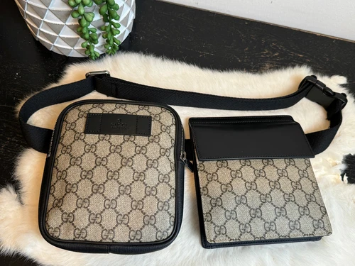 Sac double ceinture en toile GUCCI Supreme