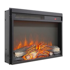 23''electric Fireplace Insert Ultra Thin Heater w Realistic Flame Remote Control