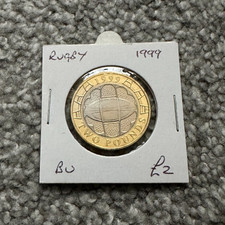 1999 Rugby World Cup £2 Two Pound Coin Uncirculated Elizabeth II Rare