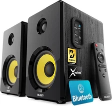Majority Powered Bluetooth Bookshelf Speakers | Studio Monitors Speaker Black 