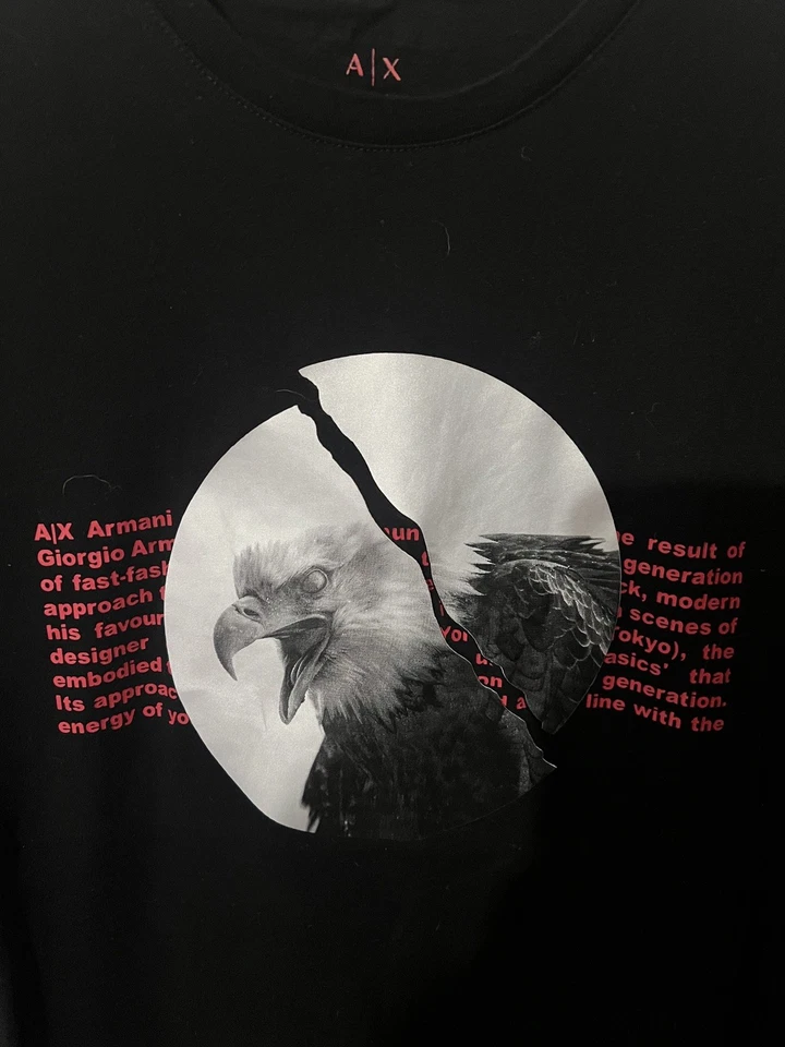 ARMANI EXCHANGE A|X Men Regular Fit Logo Crewneck Cotton Graphic Tee New - Image 2 of 4