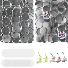 100 Sets 2.95 Inch 75mm Button Maker Supplies Blank Badge Parts with Paper