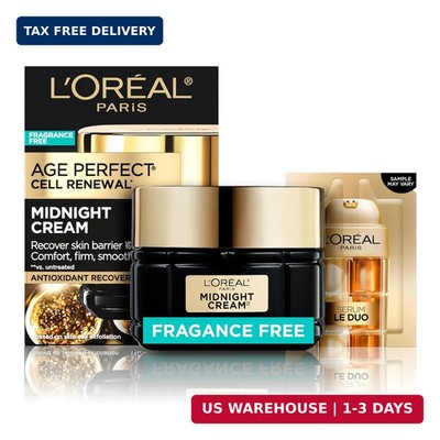 L'Oreal Paris Age Perfect Anti-Aging Midnight Cream 1.7 Oz + Serum Sample