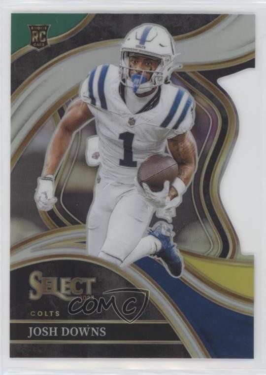 2023 Select Club Level Green & Yellow Prizm Die-Cut Josh Downs Rookie RC 1c35