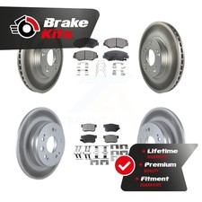 Front Rear Coated Disc Brake Rotors And Ceramic Pad Kit For 2002-2004 Honda CR-V