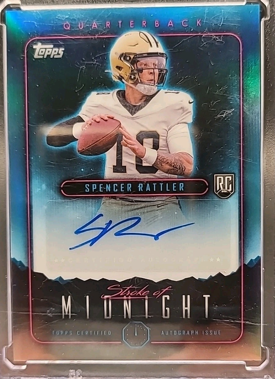 2024 Topps Midnight SPENCER RATTLER Stroke of Midnight RC AUTO #SMA-SR Saints