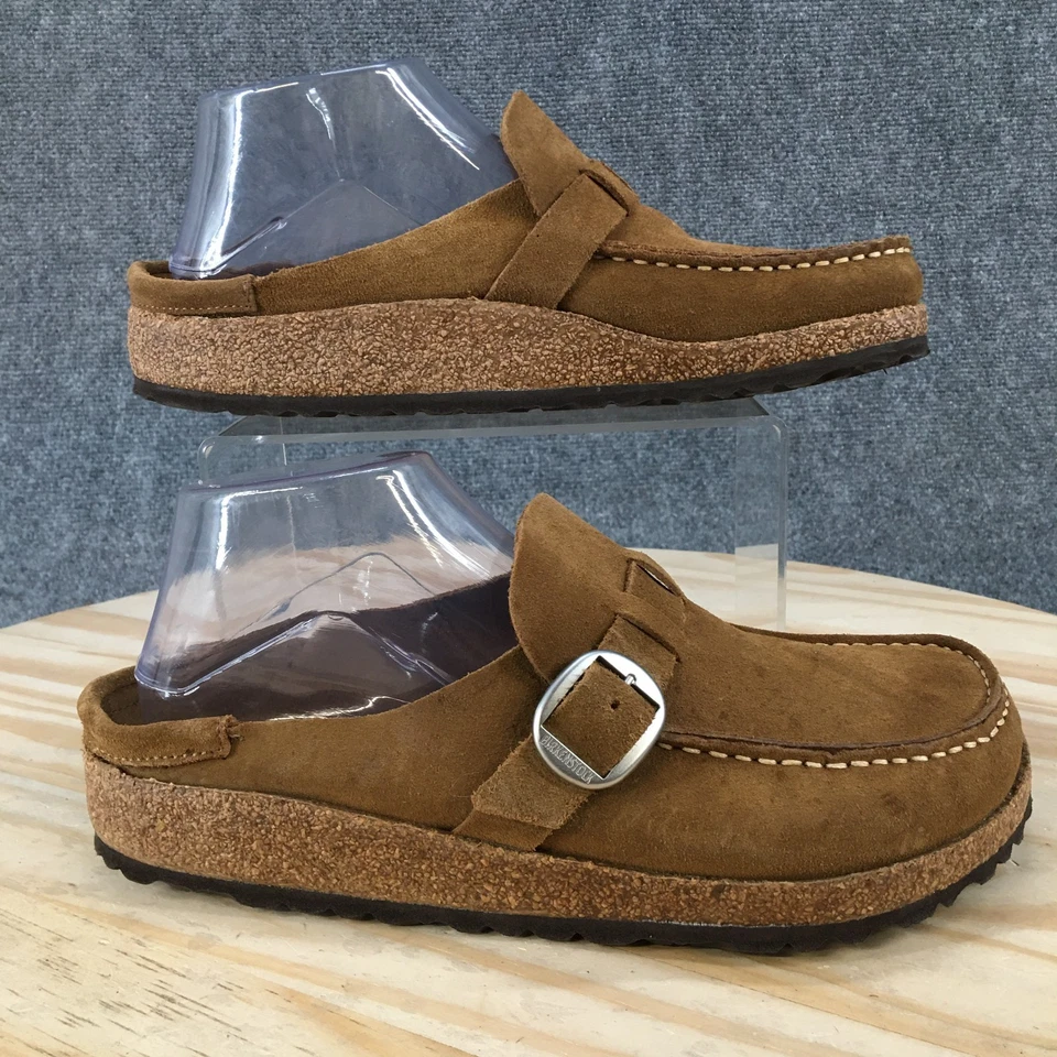 Birkenstock Zapatos Hombres 6 Mujeres 8 Buckley Sin usar, en caja, Puntera Sin cordones Zuecos de Mula Marrón Gamuza Foto 2 de 4