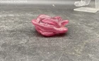 Blenko 2010 Pink Art Glass Rose Paperweight Signed Hand Blown