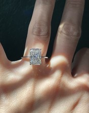 4.04ct Radiant Lab Grown  Diamond Ring In Pla...