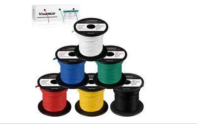 12 Gauge Wire Kit 600FT Total 6 Color 12 AWG Low Voltage Spools