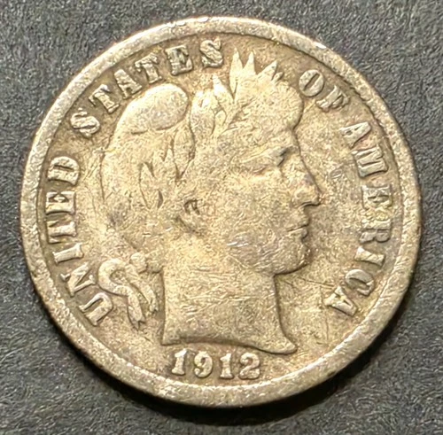Photo of a 1912-D Barber Dime from an eBay listing that sold on Jul 21, 2026