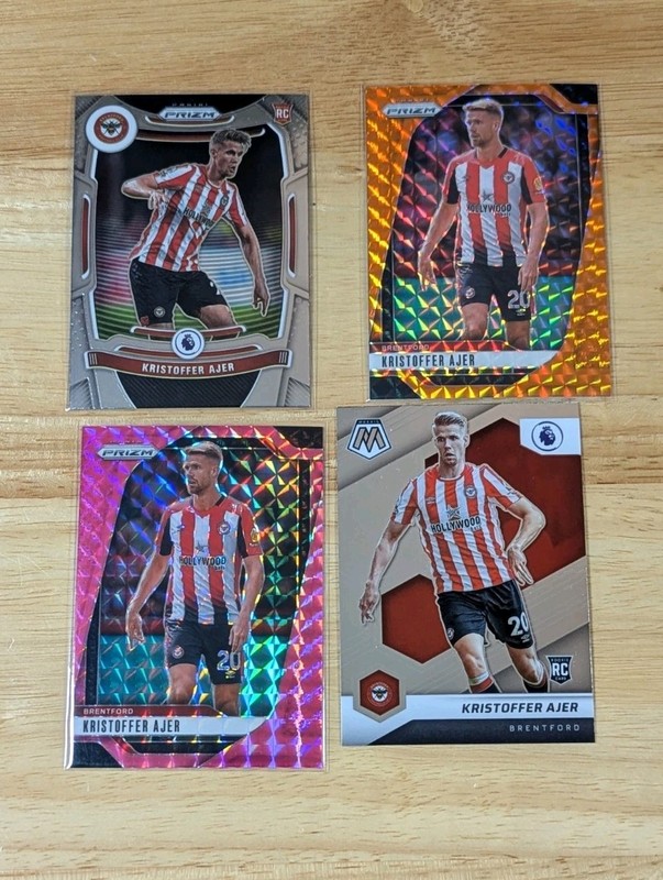 Kristoffer Ajer 4 Card Lot EPL Prizm Mosaic - Rookies Parallels - Norway 