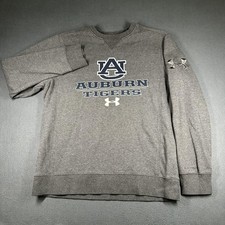 Auburn Tigers Sweatshirt Crew Neck Mens Large Gray NCAA Football Under Armour