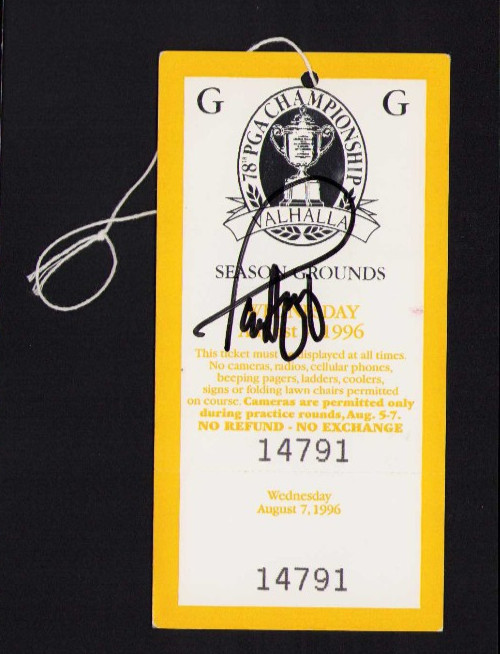 PAUL AZINGER SIGNED 78th PGA CHAMPIONSHIP TICKET VALHALLA  (G107)