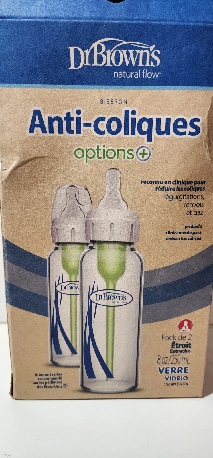 Dr Brown's, Anti-colic, 2 Pack, Narrow, 8oz, Glass