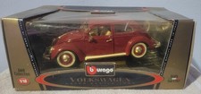 BBURAGO 1955 VOLKSWAGEN BEETLE 1:18 MADE IN ITALY EXTREMELY RARE DARK RED
