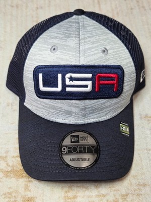 New Era Golf Hat 2023 Ryder Cup Adjustable Snapback Blue Gray 9Forty Cap New