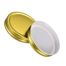 Gold Mason Jar Lids Tinplate Leak Proof Storage Jars Canning Lids, 12 Pcs