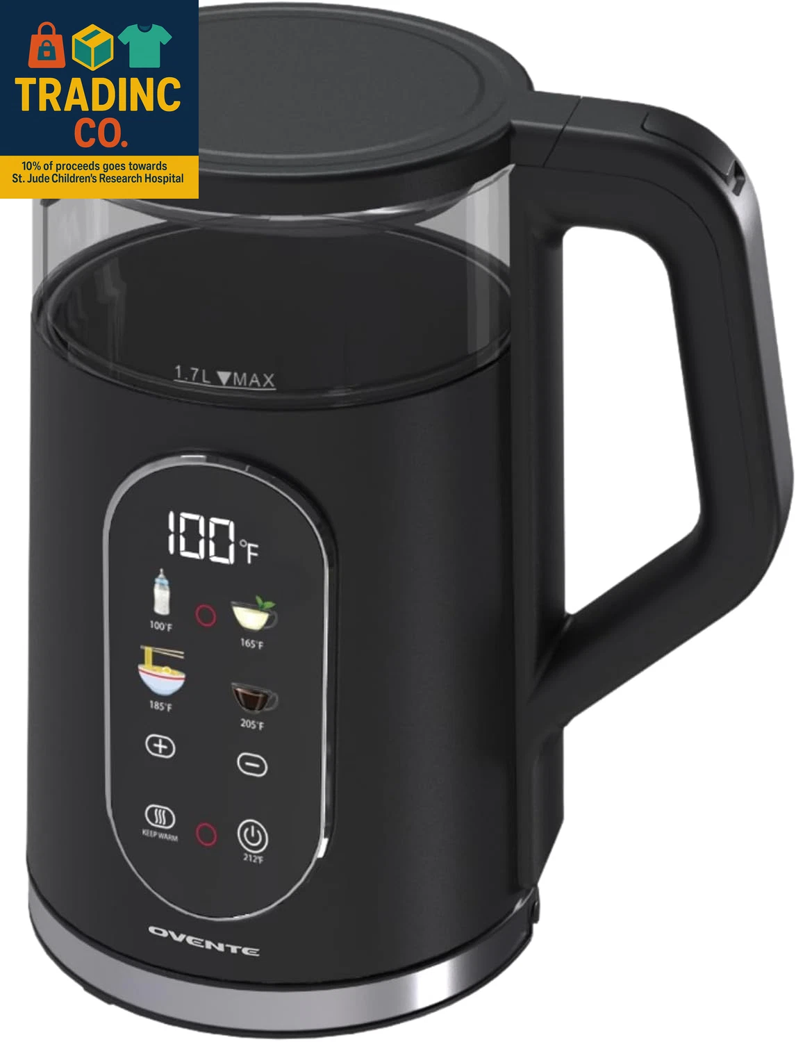 Electric Kettle, 1.7L Fast Boiling Water Heater with Digital Touchscreen, Double